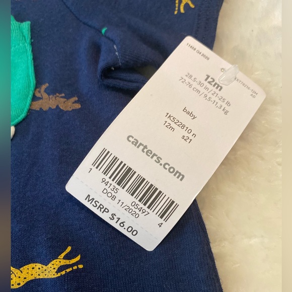 Carters Baby Dino Romper - Picture 2 of 7
